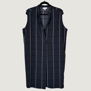 Prologue Windowpane Plaid Sleeveless Shirt Dress XXL Office Casual